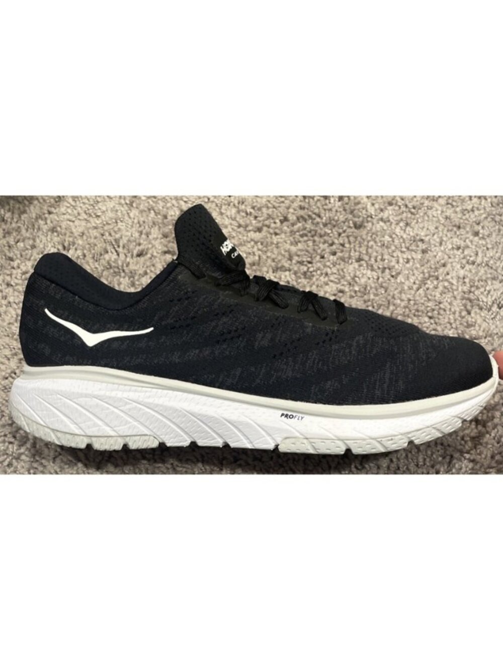 Hoka One One Womens Cavu 3 1106482 BWHT Black Running Shoes Sneakers Size US 9.5